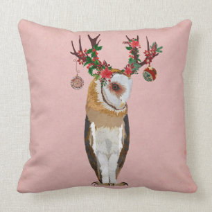 FESTIVE ANTLER OWL Pillow Kussen