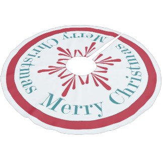 Festive Aqua Red Kerstmis Snowflake Tree Skirt Kerstboom Rok
