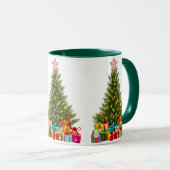 Festive Arbre de Noël Mug avec cadeaux 2025 (Devant droit)