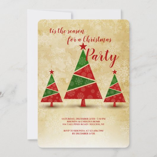 Festive Arbres Noël Invitations (Devant)