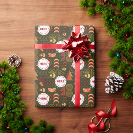 Festive Art Deco , aangepast kerstfeest Cadeaupapier