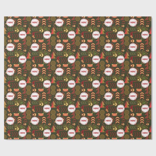 Festive Art Deco , aangepast kerstfeest Cadeaupapier (Vlak)