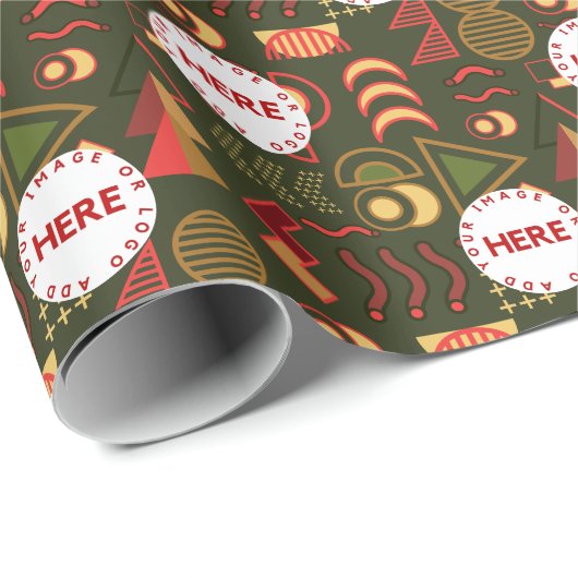 Festive Art Deco , aangepast kerstfeest Cadeaupapier (Rol Hoek)