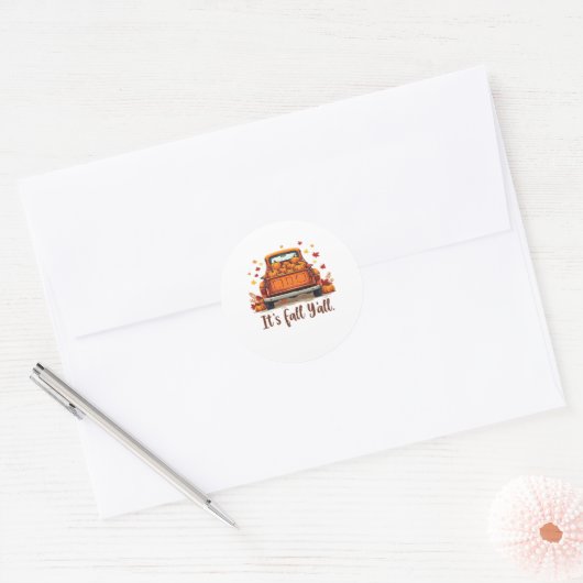 Festive Autumn Harvest Design Celebrating Fall Sea Ronde Sticker (Envelop)