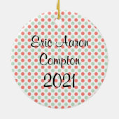 Festive Baby's First kerstfoto Ornament (Achterkant)