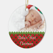 Festive Baby's First kerstfoto Ornament (Links)