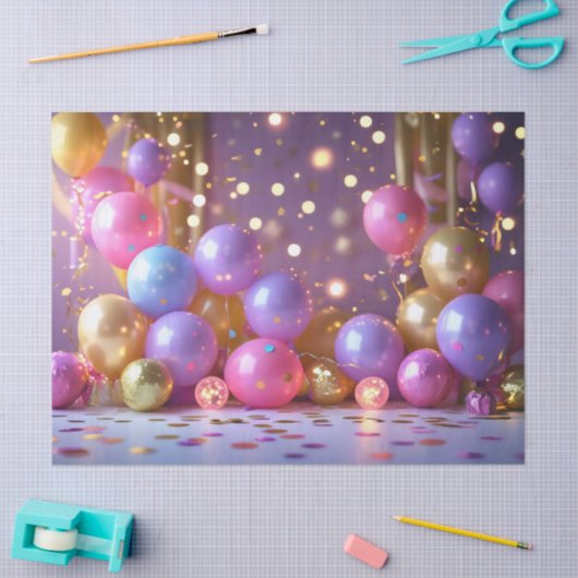 Festive Balloon Bliss Tissuepapier (Craft)