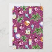 Festive Bauble Waterverf kerstparty Kaart (Achterkant)