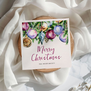 Festive Bauble Waterverf kerstparty Servet