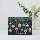 Festive Baubles Carte de voeux de Noël (Debout devant)