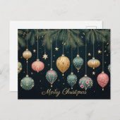 Festive Baubles Carte de voeux de Noël (Devant / Derrière)