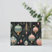 Festive Baubles Carte de voeux de Noël (Debout devant)