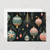 Festive Baubles Carte de voeux de Noël (Devant / Derrière)