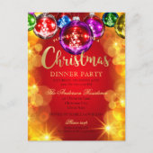 Festive Baubles Christmas Dinner Party Invitation (Devant)