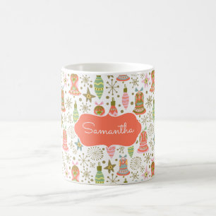 Festive Bells Pattern Personalized Mug Koffiemok