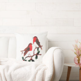 Festive Birds Holly Robins Kussen
