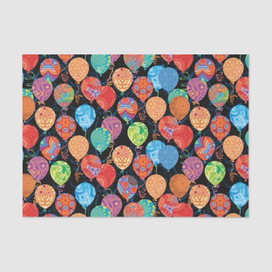 Festive Birthday-ballonnen Tissuepapier (Voorkant)