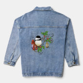 Festive Blauwe Vintage Kerstmees  Denim Jacket (Achterkant)