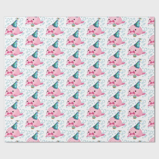 Festive Blobfish Birthday Cadeaupapier (Vlak)