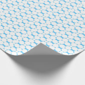 Festive Blue and White Circles Baby shower Cadeaupapier (Hoek)