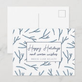 Festive Blue Business Prettige feestdagen (Voorkant / Achterkant)