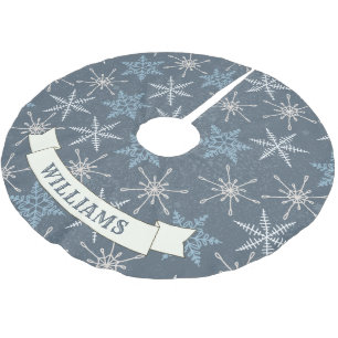 Festive Blue Snowflake-kerstfamilienaam Kerstboom Rok
