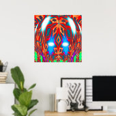 Festive blue star art poster (Thuiskantoor)