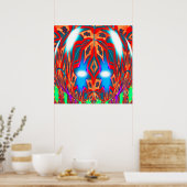 Festive blue star art poster (Keuken)
