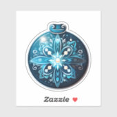 Festive Blue Sticker for Christmas (Feuille)