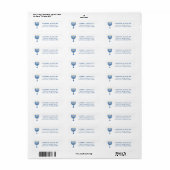 Festive Blue Waterverf Menorah Hanukkah Etiket (Full Sheet)