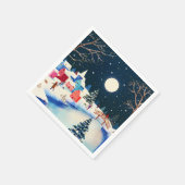 Festive Blue Winter Snow Village Servet (Hoek)