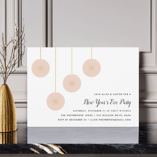 Festive Blush | Invitation du réveillon du Nouvel 