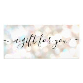 Festive Bokeh Glitter Script Cadeaucertificaat Reclamekaart (Voorkant)