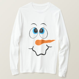 Festive bonhomme de neige visage homme t-shirt