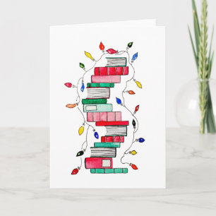 Festive Book Stack Feestdagen Kaart