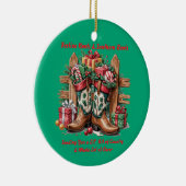 Festive Boots Keramisch Ornament (Rechts)