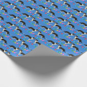 Festive Border Collies Wrapping Paper Cadeaupapier (Hoek)
