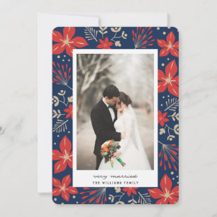 Festive Botanical Holiday Photo Card Feestdagenkaart