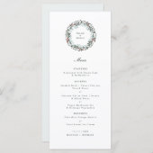 Festive botanical wreatding Wedding Breakfast Menu (Voorkant / Achterkant)