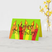 Festive bougies Fiesta Bonne carte d'anniversaire (Fleur jaune)