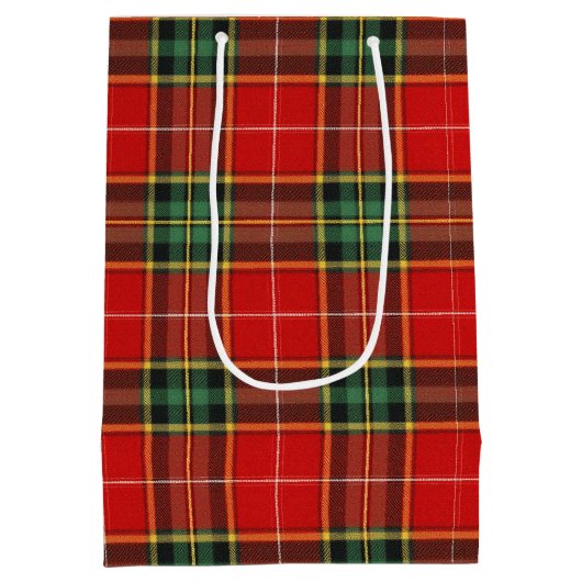 Festive Bright Tartan Medium Cadeauzakje (Achterkant)