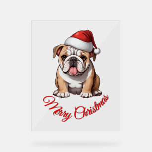 Festive Bulldog Joyeux T-shirt classique de Noël