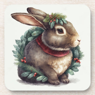 Festive Bunny Winter Feestdagen/kerstOnderzetters Bier Onderzetter