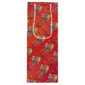 Festive Camel Pattern on Red Wijn Cadeautas (Voorkant)