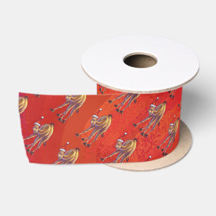 Festive Camel Pattern op Red Lint