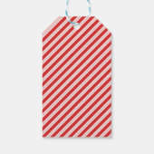 Festive Candy Cane Striped Christmas Red White Cadeaulabel (Achterkant)