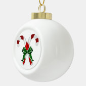 Festive Candystick Ceramic Ball Ornament (Rechts)