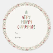 Festive Casual-kleurig, prettig kerstcadeau Ronde Sticker (Voorkant)