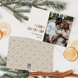 Festive Casual kleurrijke kerstfoto Feestdagenkaart