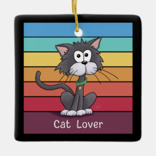 Festive Cat Lover Keramisch Ornament